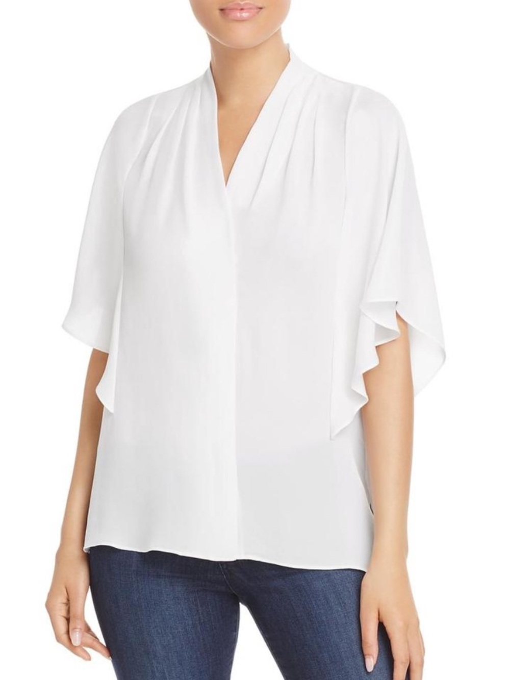 Kobi Halperin Carin Silk Flutter Sleeve Blouse L